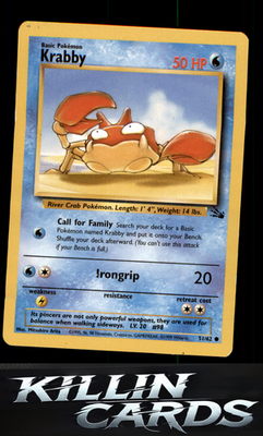 Krabby 51/62 Pokemon Common Fossil Card LP