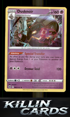 Dusknoir 062/172 Pokemon Holo Rare SWSH09: Brilliant Stars Card NM