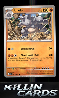 Rhydon 112/165 Pokemon Uncommon SV: Scarlet & Violet 151 Card NM