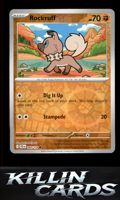 Reverse Holofoil Rockruff 084/159 Pokemon Common SV09: Journey Together Card NM
