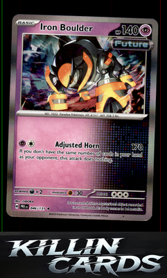 Reverse Holofoil Iron Boulder 046/131 Pokemon Rare SV: Prismatic Evolutions Card