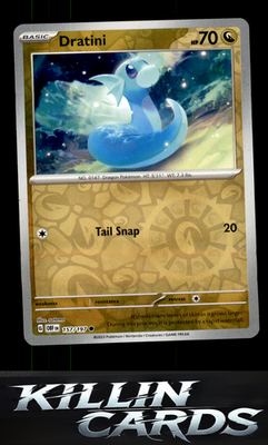 Reverse Holofoil Dratini 157/197 Pokemon Common SV03: Obsidian Flames Card NM