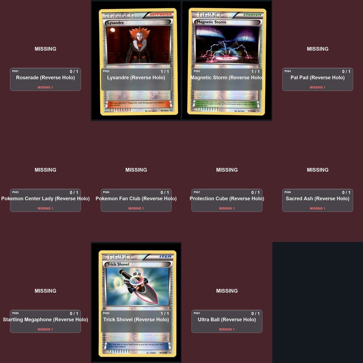 Pokemon TCG XY - Flashfire Reverse Holo Master Set 14 Reverse Holo Card