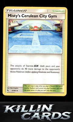 Misty's Cerulean City Gym 61/68 Pokemon Uncommon Hidden Fates Card NM
