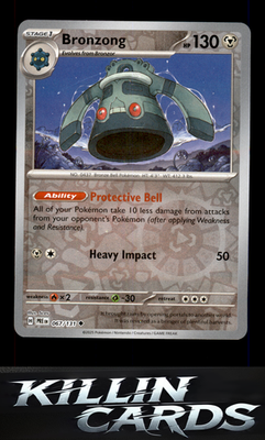 Reverse Holofoil Bronzong 067/131 Pokemon Uncommon SV: Prismatic Evolutions Card