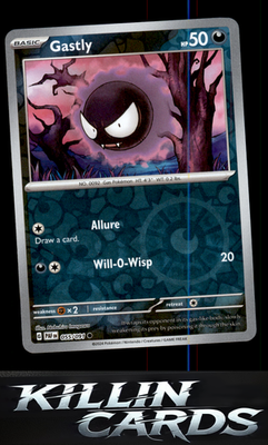 Reverse Holofoil Gastly 055/091 Pokemon Common SV: Paldean Fates Card NM