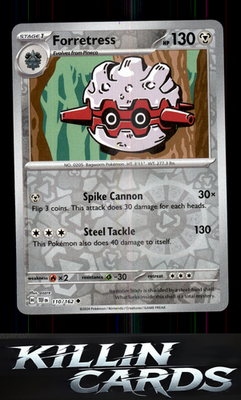 Reverse Holofoil Forretress 110/162 Pokemon Uncommon SV05: Temporal Forces Card