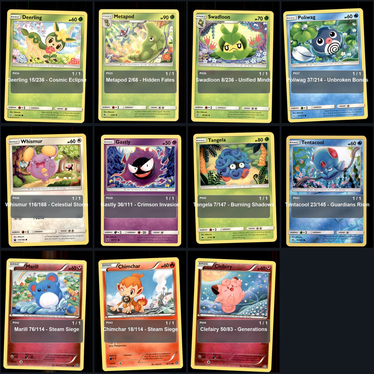 Pokemon TCG Shibuzoh. Artist Collection 44 Cards Lot