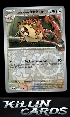 Reverse Holofoil Team Rocket's Raticate - 148/182 148/182 Pokemon Common SV10: D