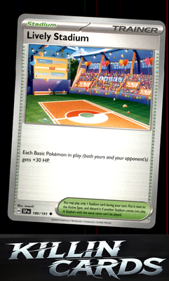 Lively Stadium 180/191 Pokemon Uncommon SV08: Surging Sparks Card NM