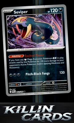 Reverse Holofoil Seviper 062/094 Pokemon Uncommon ME02: Phantasmal Flames Card N