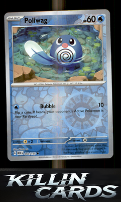 Reverse Holofoil Poliwag 060/165 Pokemon Common SV: Scarlet & Violet 151 Card NM