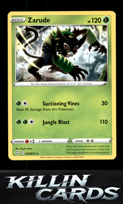 Zarude 016/072 Pokemon Rare Shining Fates Card NM