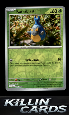Reverse Holofoil Karrablast 009/159 Pokemon Common SV09: Journey Together Card N