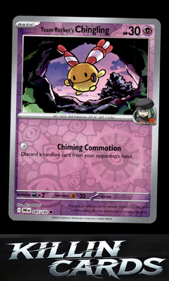 Reverse Holofoil Team Rocket's Chingling 085/182 Pokemon Common SV10: Destined R