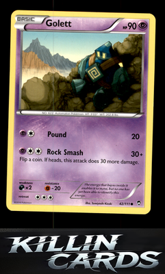 Golett 42/111 Pokemon Common XY - Furious Fists Card LP