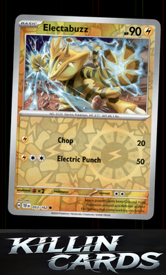 Reverse Holofoil Electabuzz 053/162 Pokemon Common SV05: Temporal Forces Card NM