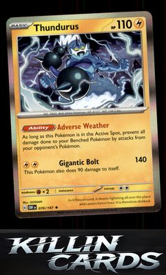 Thundurus 070/197 Pokemon Rare SV03: Obsidian Flames Card NM