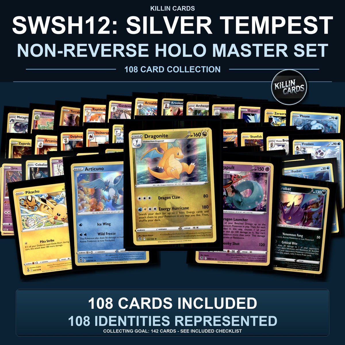 Pokemon TCG SWSH12: Silver Tempest C/UC/R Standard Set 108 Cards