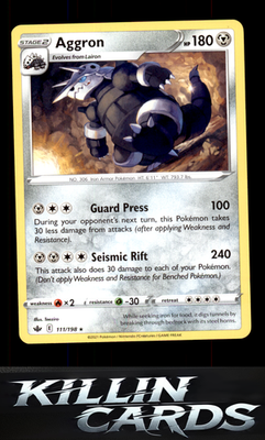 Aggron 111/198 Pokemon Rare SWSH06: Chilling Reign Card LP