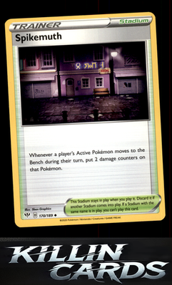 Spikemuth 170/189 Pokemon Uncommon SWSH03: Darkness Ablaze Card NM