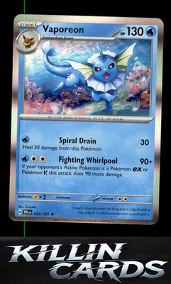Vaporeon 022/131 Pokemon Rare SV: Prismatic Evolutions Card NM