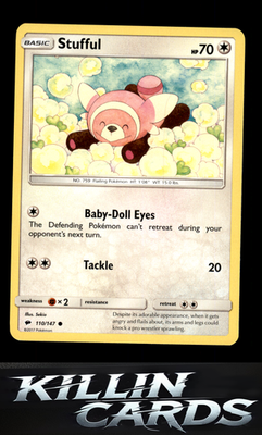 Stufful 110/147 Pokemon Common SM - Burning Shadows Card LP
