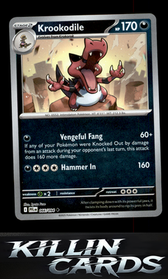 Reverse Holofoil Krookodile 066/094 Pokemon Uncommon ME02: Phantasmal Flames Car
