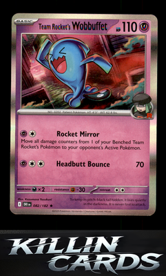 Team Rocket's Wobbuffet 082/182 Pokemon Rare SV10: Destined Rivals Card NM