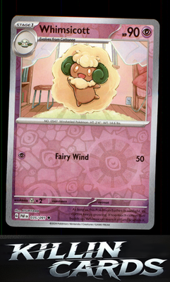 Reverse Holofoil Whimsicott 035/091 Pokemon Uncommon SV: Paldean Fates Card NM