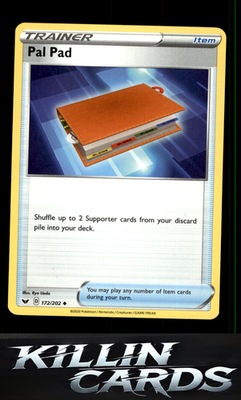 Pal Pad 172/202 Pokemon Uncommon SWSH01: Sword & Shield Base Set Card LP