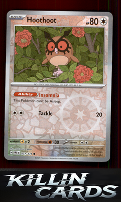 Reverse Holofoil Hoothoot 077/131 Pokemon Common SV: Prismatic Evolutions Card N