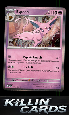 Espeon 033/131 Pokemon Rare SV: Prismatic Evolutions Card NM