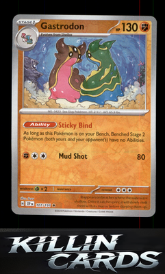 Reverse Holofoil Gastrodon 107/191 Pokemon Rare SV08: Surging Sparks Card NM