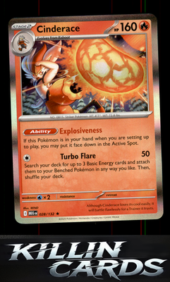 Cinderace 028/132 Pokemon Rare ME01: Mega Evolution Card NM