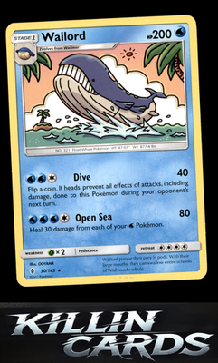Wailord 30/145 Pokemon Rare SM - Guardians Rising Card NM