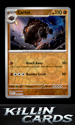 Reverse Holofoil Carkol 094/162 Pokemon Common SV05: Temporal Forces Card NM