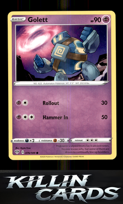 Golett 076/189 Pokemon Common SWSH03: Darkness Ablaze Card NM