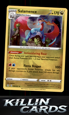 Salamence 109/203 Pokemon Holo Rare SWSH07: Evolving Skies Card NM