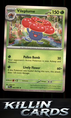 Vileplume 003/094 Pokemon Rare ME02: Phantasmal Flames Card NM