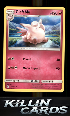 Clefable 40/68 Pokemon Rare Hidden Fates Card NM
