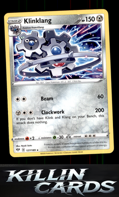 Klinklang 127/189 Pokemon Rare SWSH03: Darkness Ablaze Card NM
