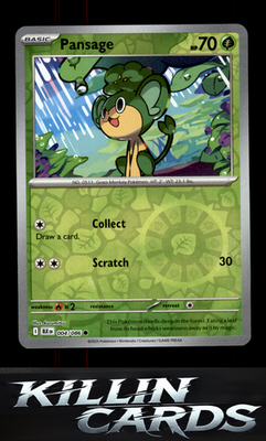 Reverse Holofoil Pansage 004/086 Pokemon Common SV: Black Bolt Card NM