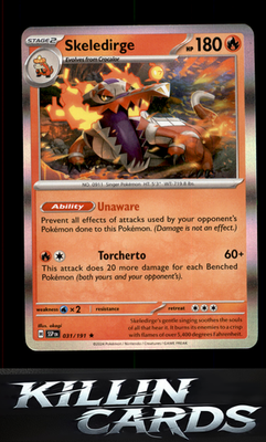 Skeledirge 031/191 Pokemon Rare SV08: Surging Sparks Card NM