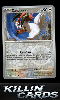 Reverse Holofoil Zangoose 149/191 Pokemon Common SV08: Surging Sparks Card NM