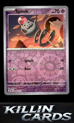 Reverse Holofoil Spoink 090/197 Pokemon Common SV03: Obsidian Flames Card NM