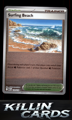 Reverse Holofoil Surfing Beach 129/132 Pokemon Uncommon ME01: Mega Evolution Car