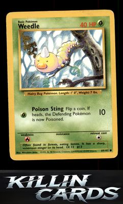 Weedle 069/102 Pokemon Common Base Set Card