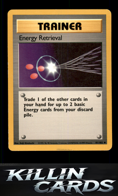 Energy Retrieval 081/102 Pokemon Uncommon Base Set Card LP