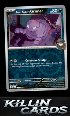 Reverse Holofoil Team Rocket's Grimer 123/182 Pokemon Common SV10: Destined Riva